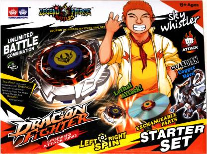 9 Amazing Types of Beyblade Toys for Ultimate Fun 2 A close look at the box of the Yongchengfa Dragon Attack Set from Flipkart.