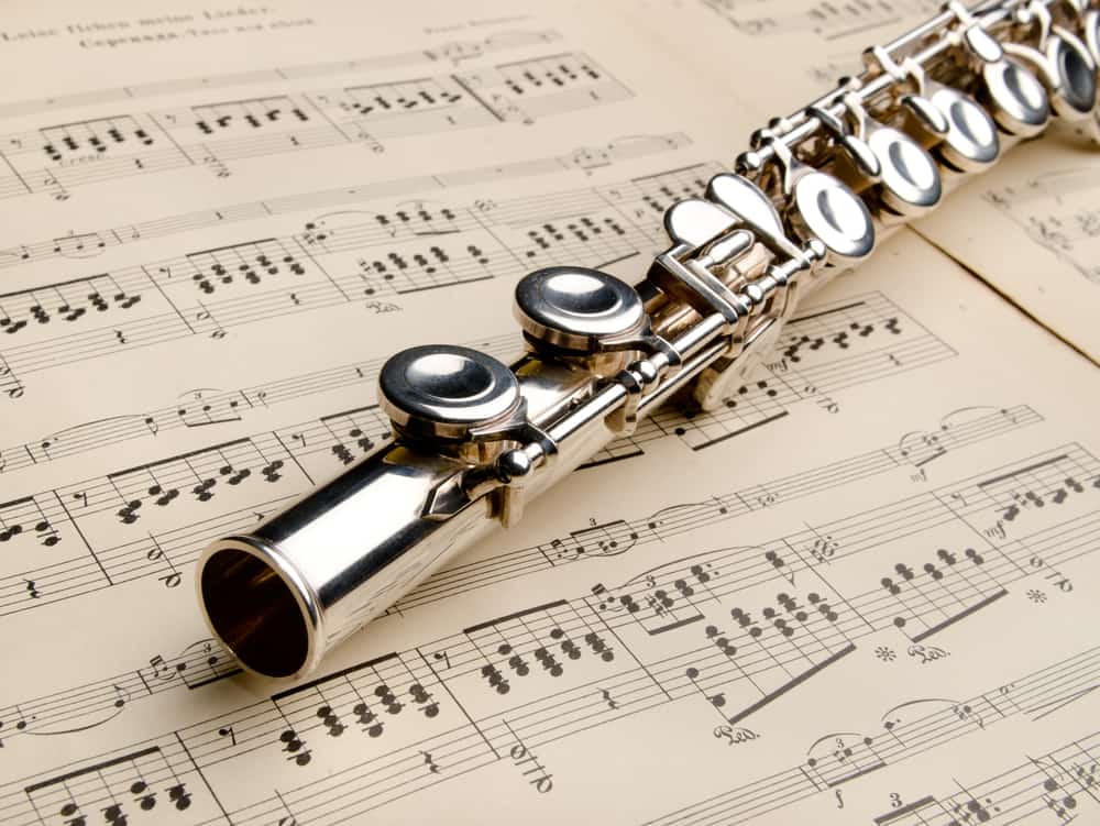 8 Popular Types of Flutes 1 A close look at a flute on music sheets. Types of flutes.