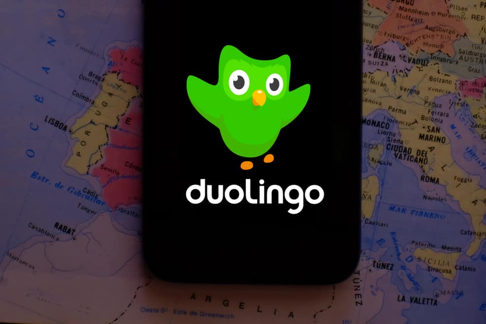 A smartphone showing the app for learning a new language.
