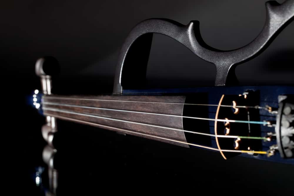8 Popular Types of Violins 2 A close look at a modern electric violin.