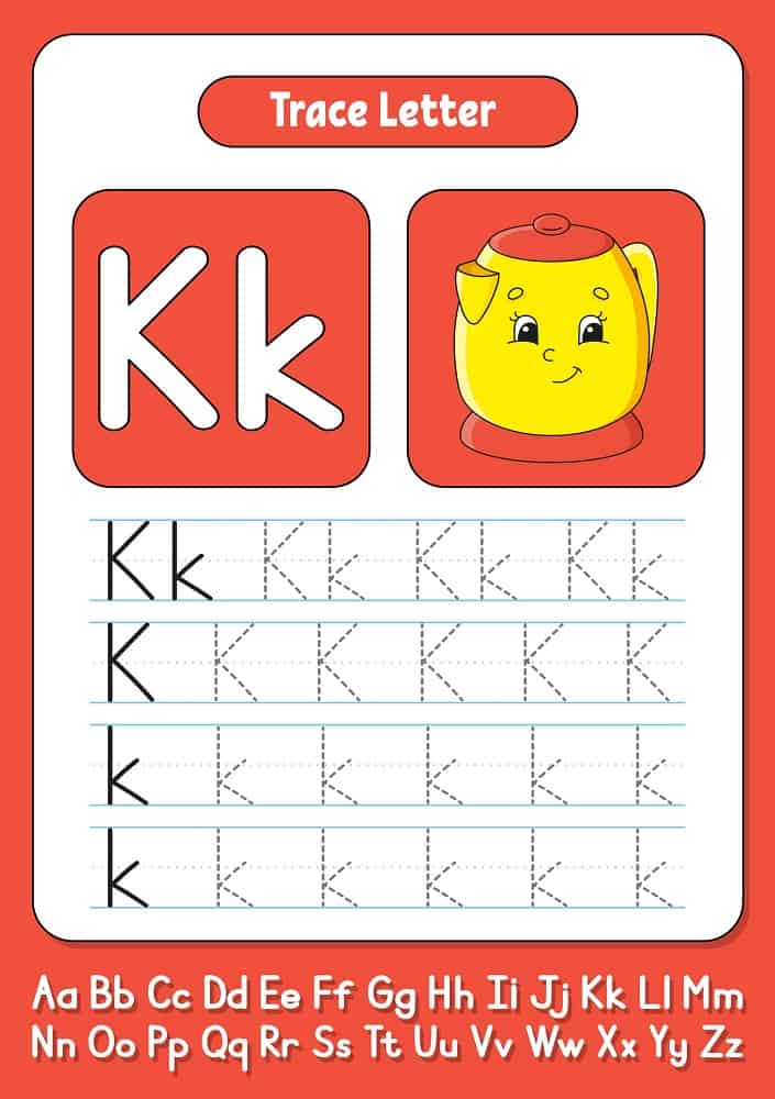 A letter tracing activity page for kids.
