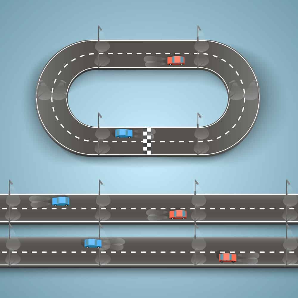 This is a wall taped toy with cars and roads.