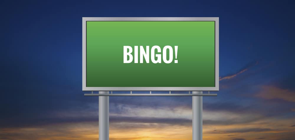 An illustration of a road sign with Bingo written on it.