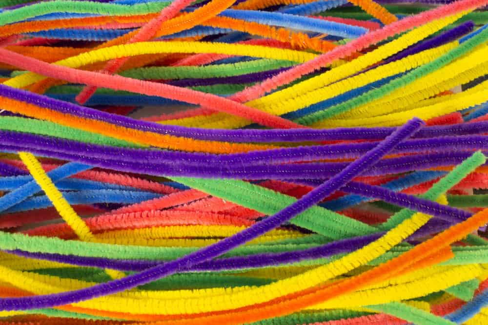 A bunch of colorful neon pipe cleaners.