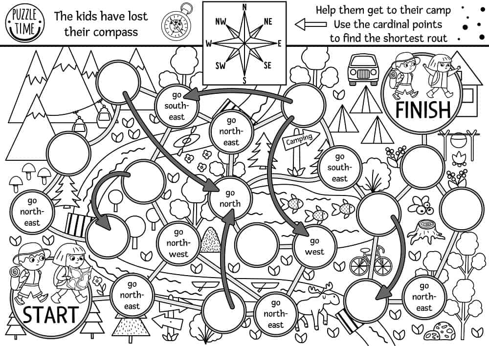 A printable road trip activity sheet.