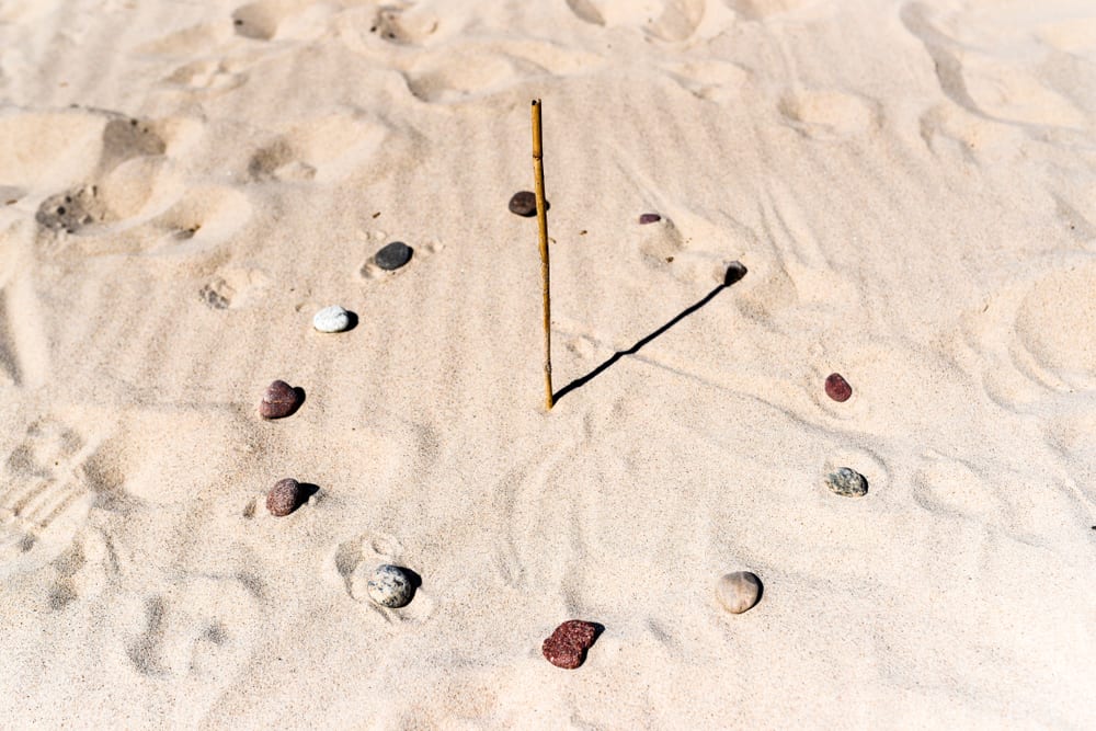 This is a makeshift sundal at a sandy beach.