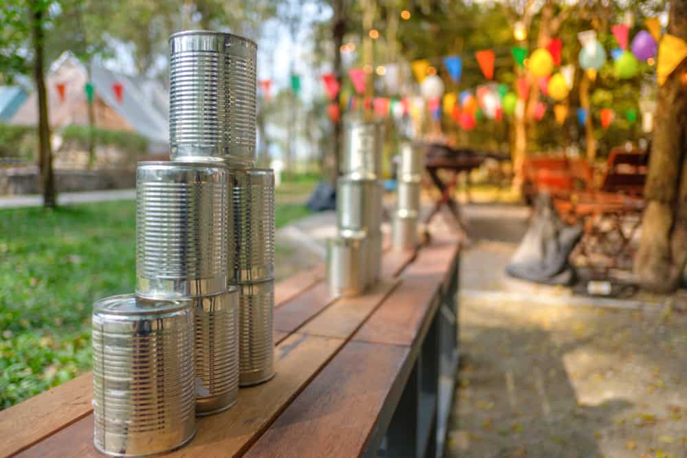 This is a row of can towers for target.