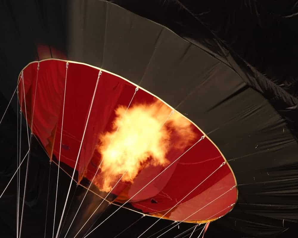 Interior peek of a hot air balloon.