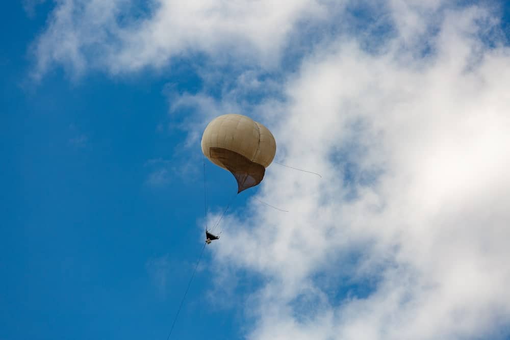 Observation balloon in the sky.