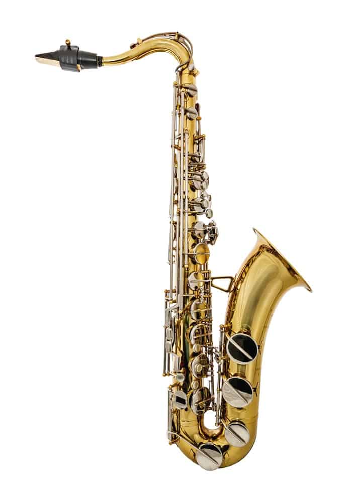Golden tenor saxophone