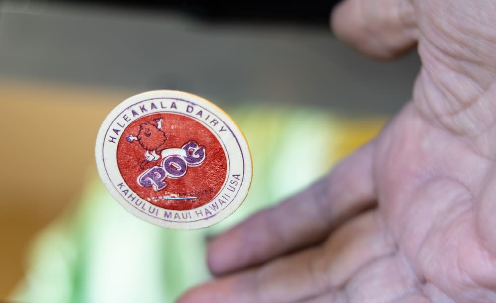 This is a close look at an original vintage Pog piece from Hawaii. Pogs toys.