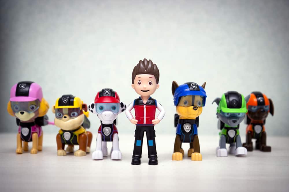 Đây là góc nhìn cận cảnh về các nhân vật hành động của Paw Patrol.