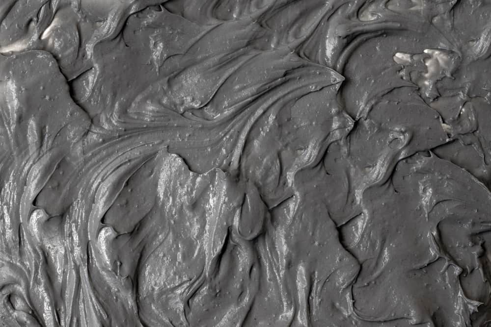 This is a close look at dark gray clean mud.