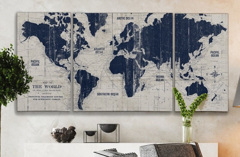 20 Best Geography Toys For Kids Who Like to Look at Maps 2 The Parchment 'Old World Map' Graphic Art Multi-Piece Image on Canvas from Wayfair.