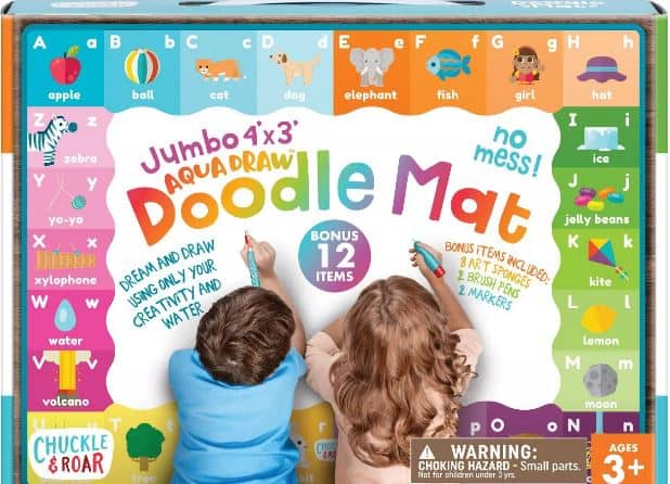 This is the Chuckle & Roar Jumbo 4' x 3' Aqua Draw Doodle Mat from Target.