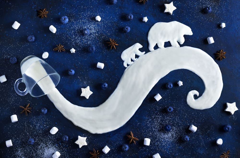 50 Best Space Activities for Kids 5 Marshmallow constellations with polar bears walking on a milky way from mug.