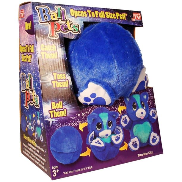 Blue Kitty Ball Pet Plush Toy Case Pack 1