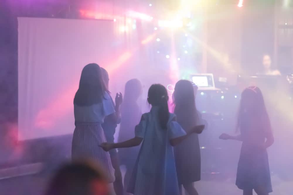 100 Best Kids Birthday Party Ideas 9 Kids dancing in a disco themed birthday party.