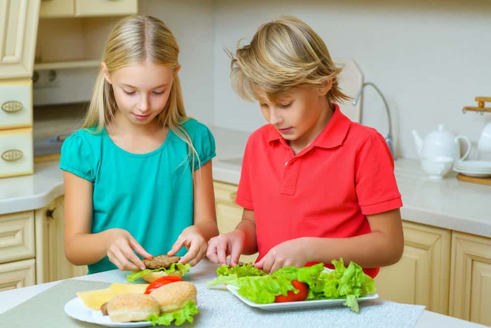9 Best Chores for 10-12 Year Olds 10 Kids making healthy burgers.