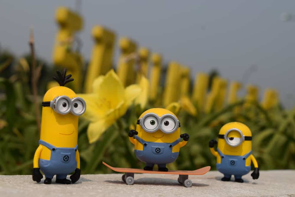 Minions having fun at the park, from the movie "Despicable Me:".