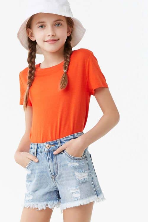 Girls Distressed Denim Shorts (Kids)