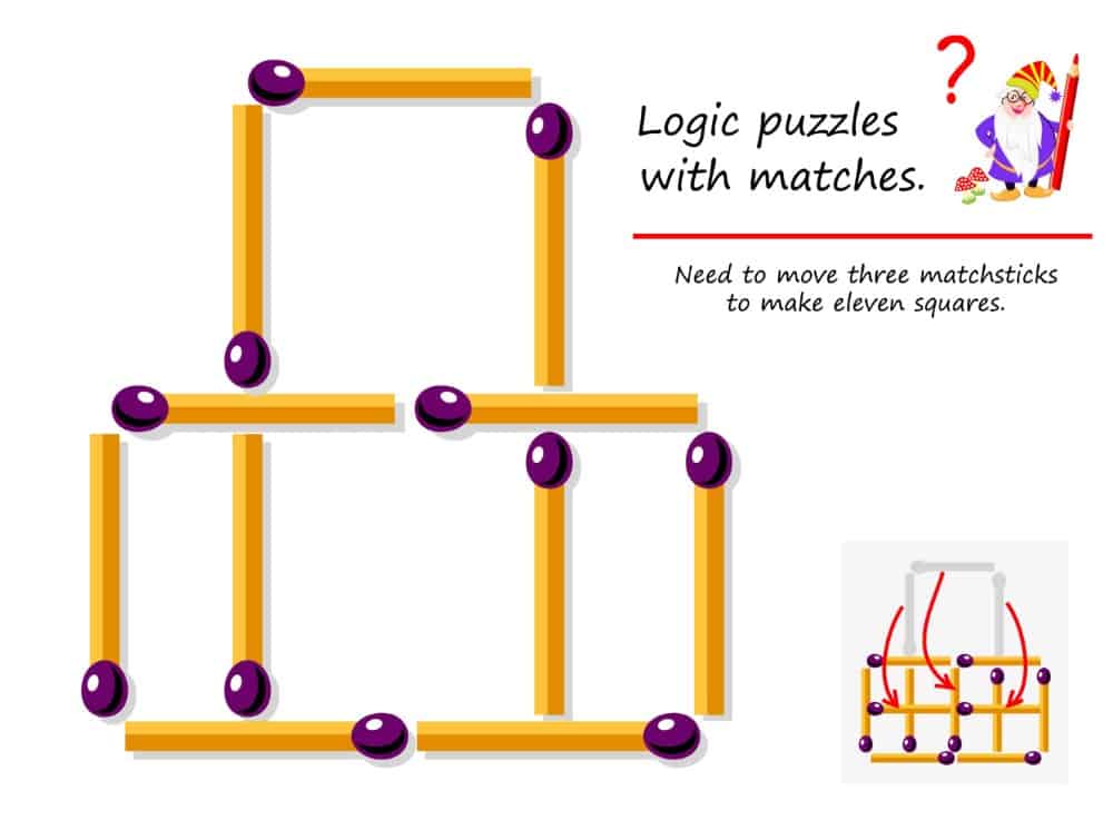 26 Popular Types of Puzzles for Kids 2 Logical puzzle game with matches for kids.