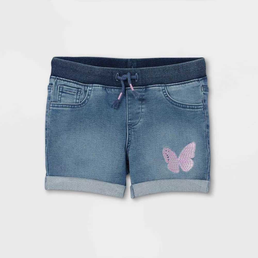 Girls' Butterfly Jean Shorts - Cat & Jack™ Medium Wash