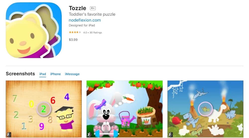 26 Popular Types of Puzzles for Kids 15 Screenshot of Tozzle app.