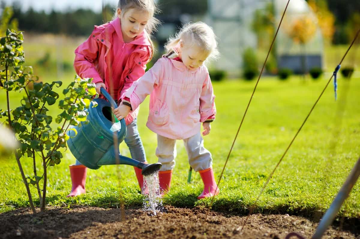 20 Best Chores for 3-4 Year Olds 10 Kids watering the plants.