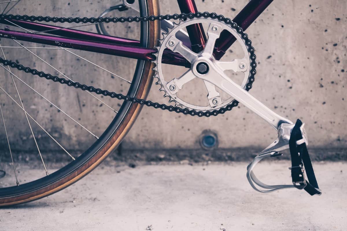 Closeup of bicycle chain