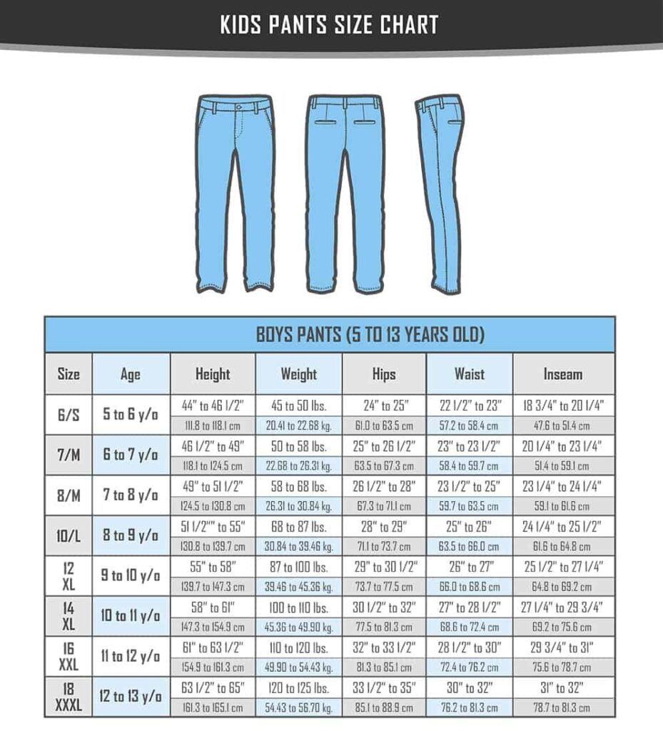 Exclusive Kids Pants Size Charts exclusive-kids-pants-size-charts