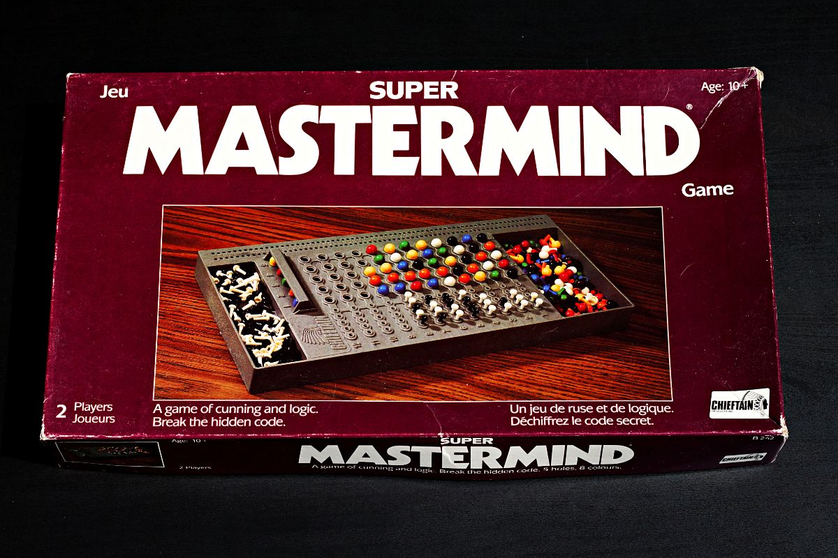 A box of super Mastermind board game.