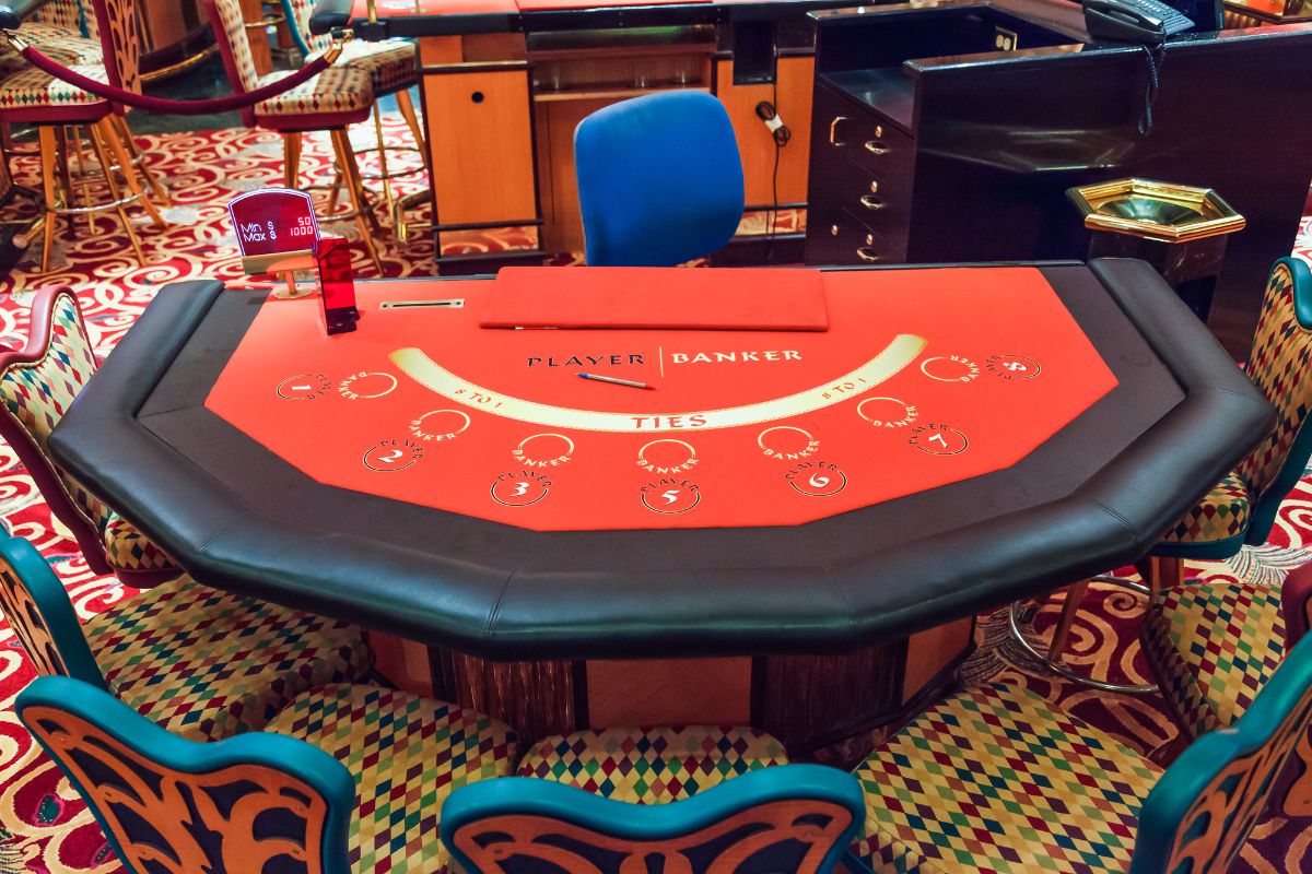 A table for banker playing cards.